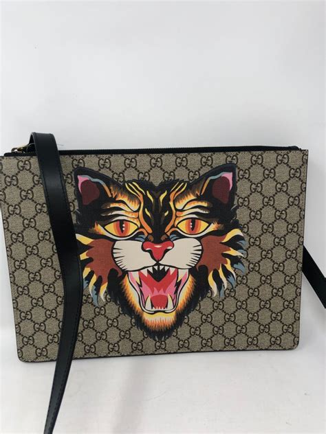 gucci tiger clutch|authentic vintage gucci clutch.